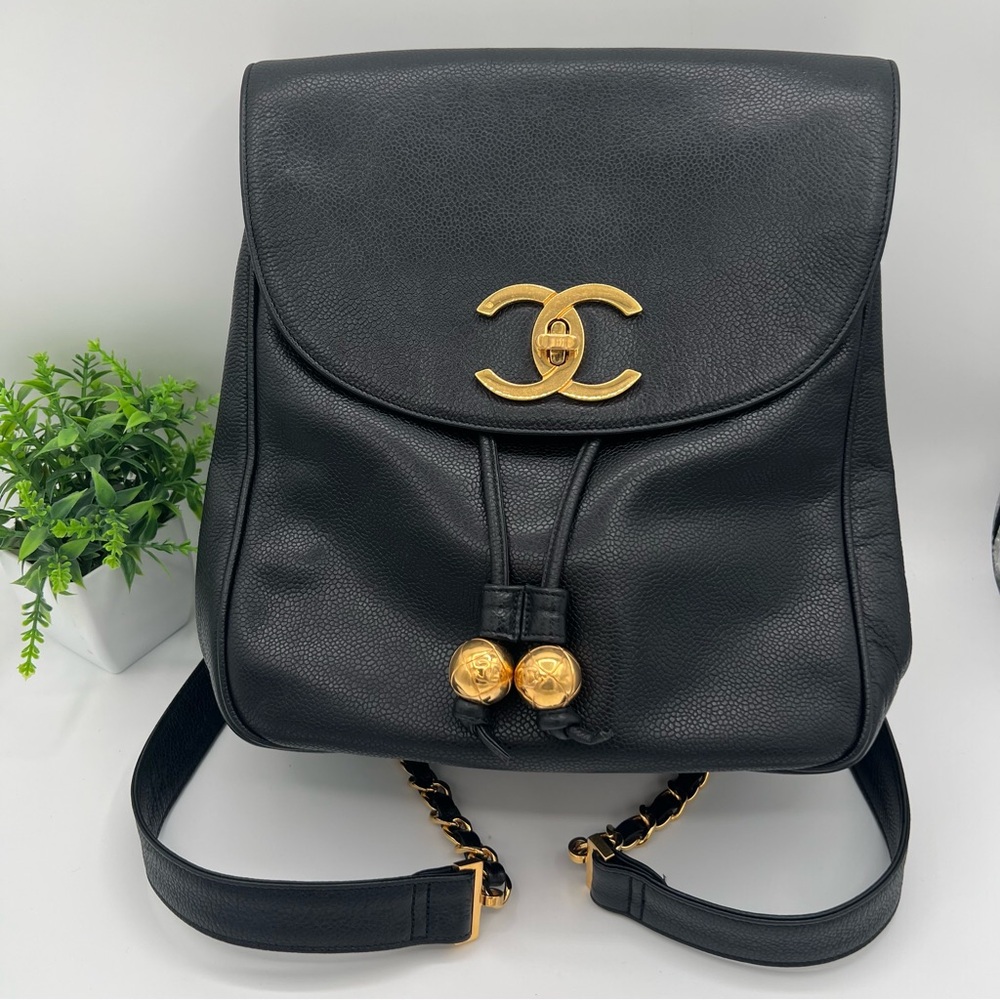 ❗️SOLD ❗️Chanel backpack caviar skin 24k gold plated hardware❤️ - Picture 1 of 16